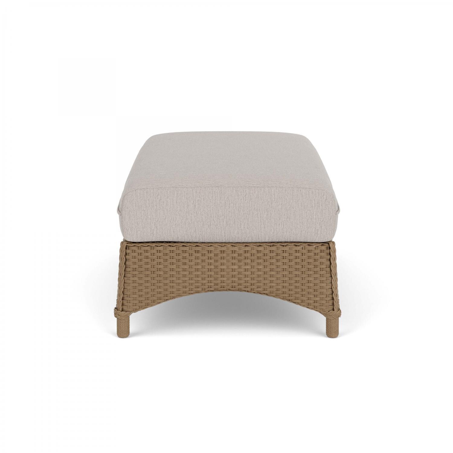 Lloyd Flanders Mandalay Large Ottoman in Fawn Finish with Remy Cloud fabric - Side thumbnail