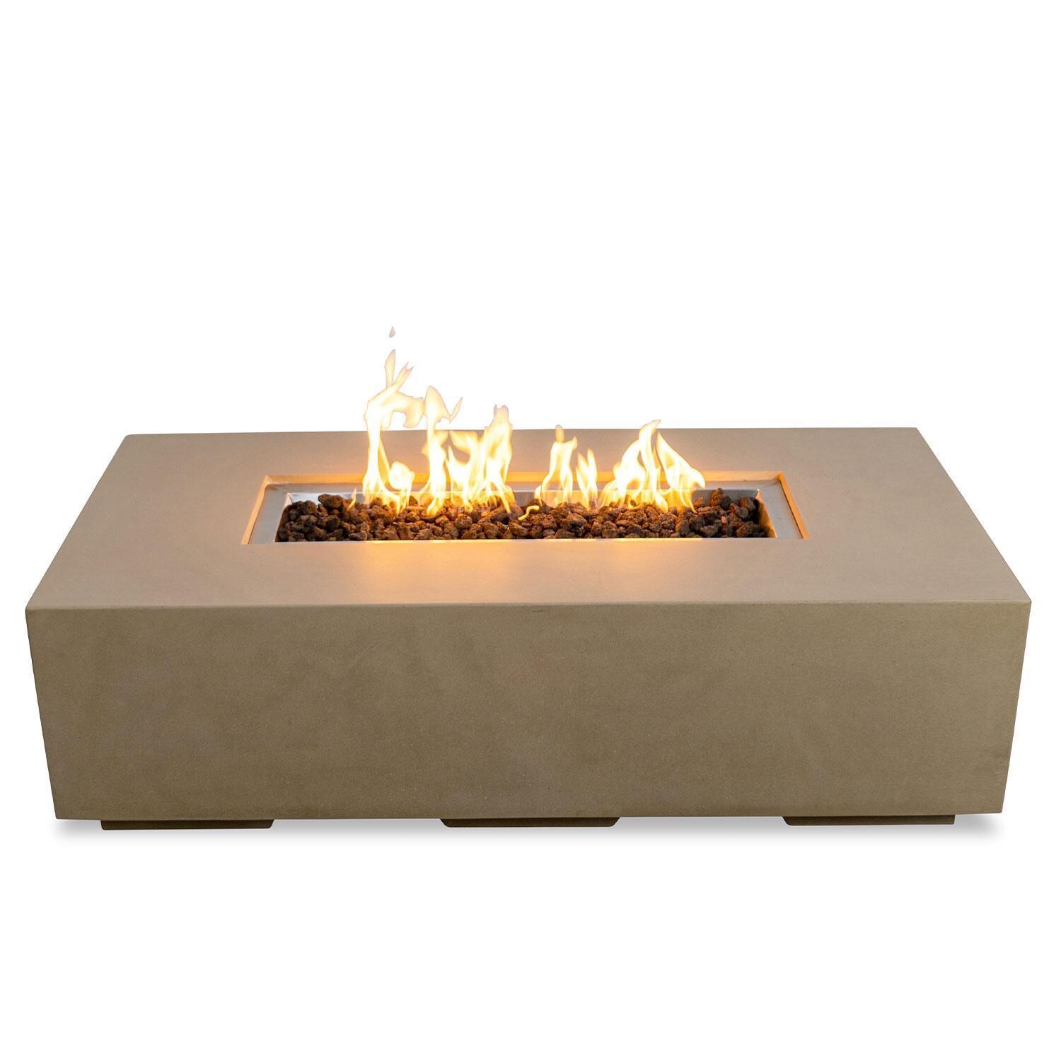 Glenwood 55-in Rectangular Concrete Natural Gas Fire Pit in Sand by Lakeview Outdoor Designs