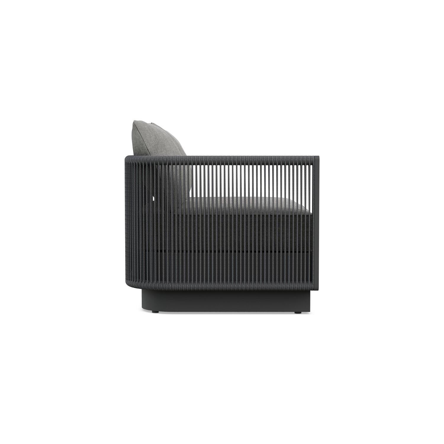 Azzurro Living POR-R07S2R-CU Porto Woven Rope Right Arm Club Chair in Ash/Midnight - Side - White Background thumbnail