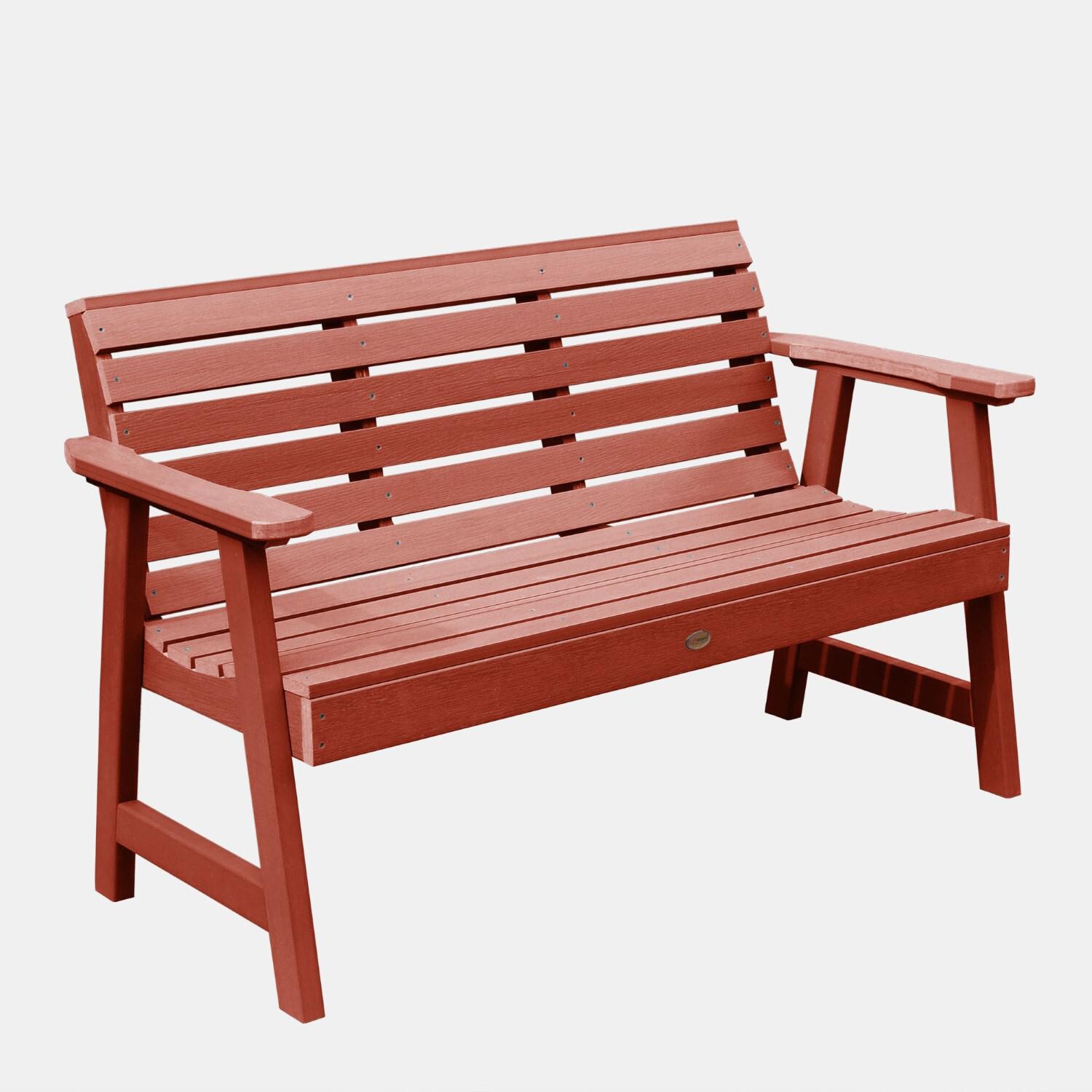 Lakeview Elm Pointe 5-Foot Picnic Bench - Rustic Red - On White thumbnail