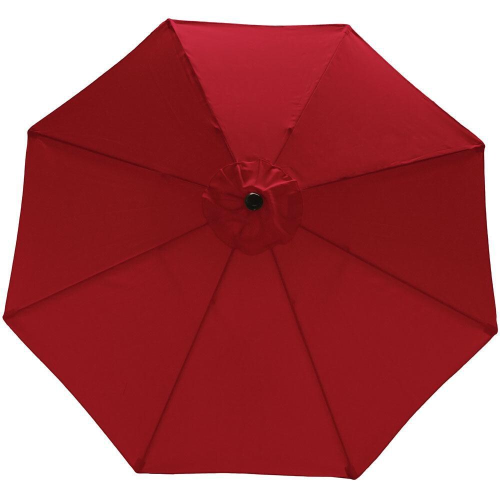 Ultimate Patio 9 Ft. Octagonal Patio Umbrella W/ Crank Lift - Red Canopy thumbnail