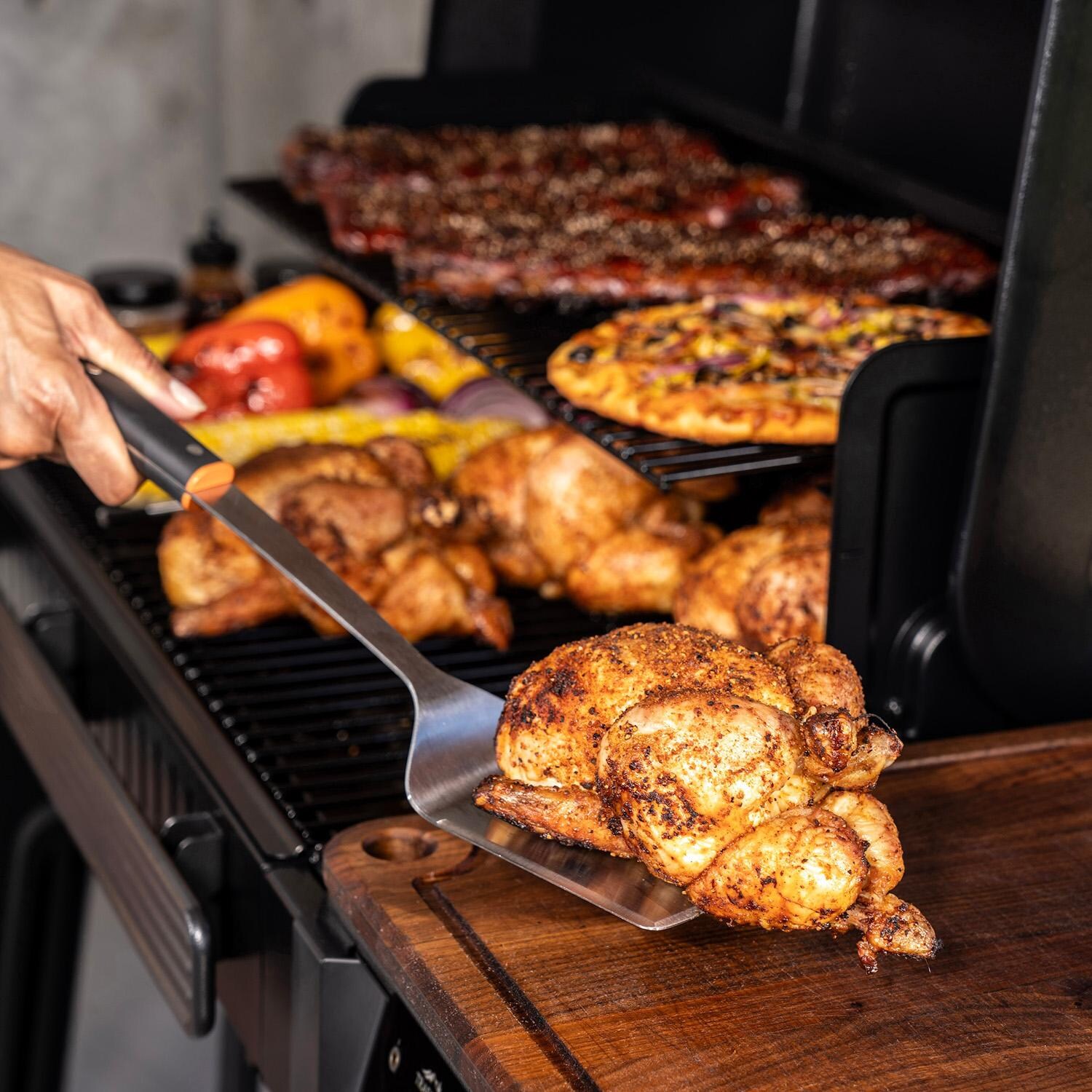 Traeger BAC789 BBQ Spatula - Chicken From Above - Lifestyle thumbnail