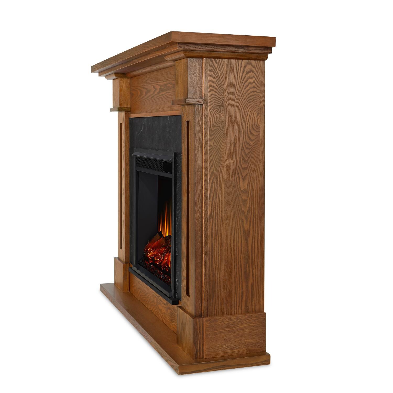 Real Flame - 6030E-BO - Kipling 53-Inch Electric Fireplace With Mantel - Burnished Oak - Side View thumbnail