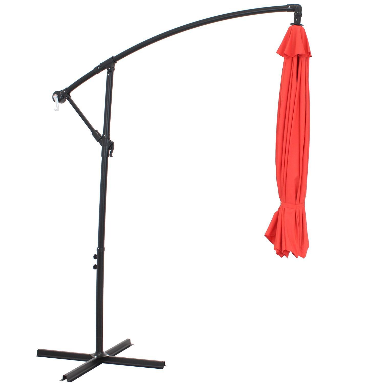 Ultimate Patio 9.5 Ft. Octagonal Patio Cantilever Umbrella W/ Crank - Cherry - Cantilever Extended thumbnail