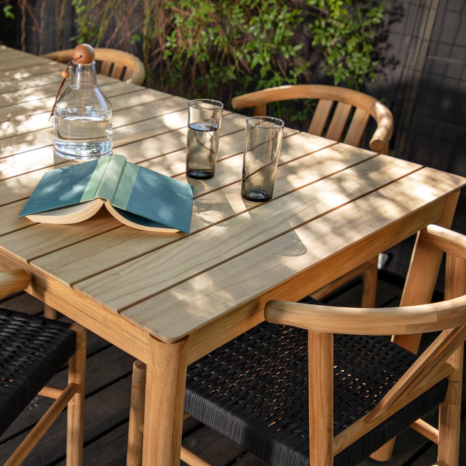 Neighbor HVN-RDT-SET 7 Piece Teak Rectangular Dining Set - Corner Detail thumbnail