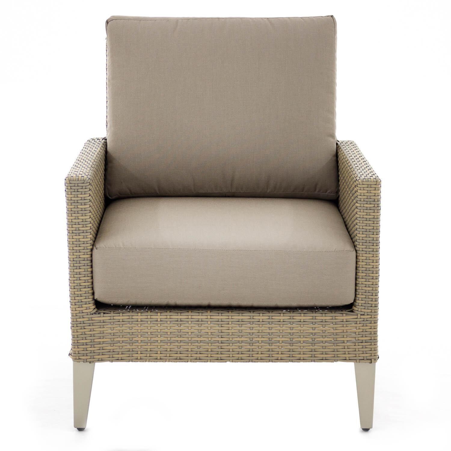 Lafitte 5 Piece Wicker Patio Conversation Set - Club Chair Front View thumbnail