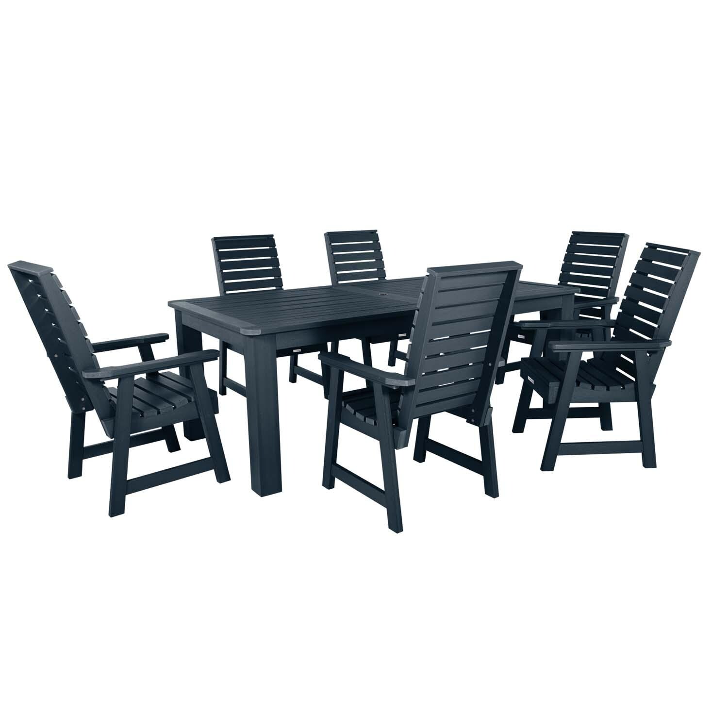 Elm Pointe 7 Pc Recycled Plastic Dining Set In Federal Blue by Lakeview - White Background thumbnail