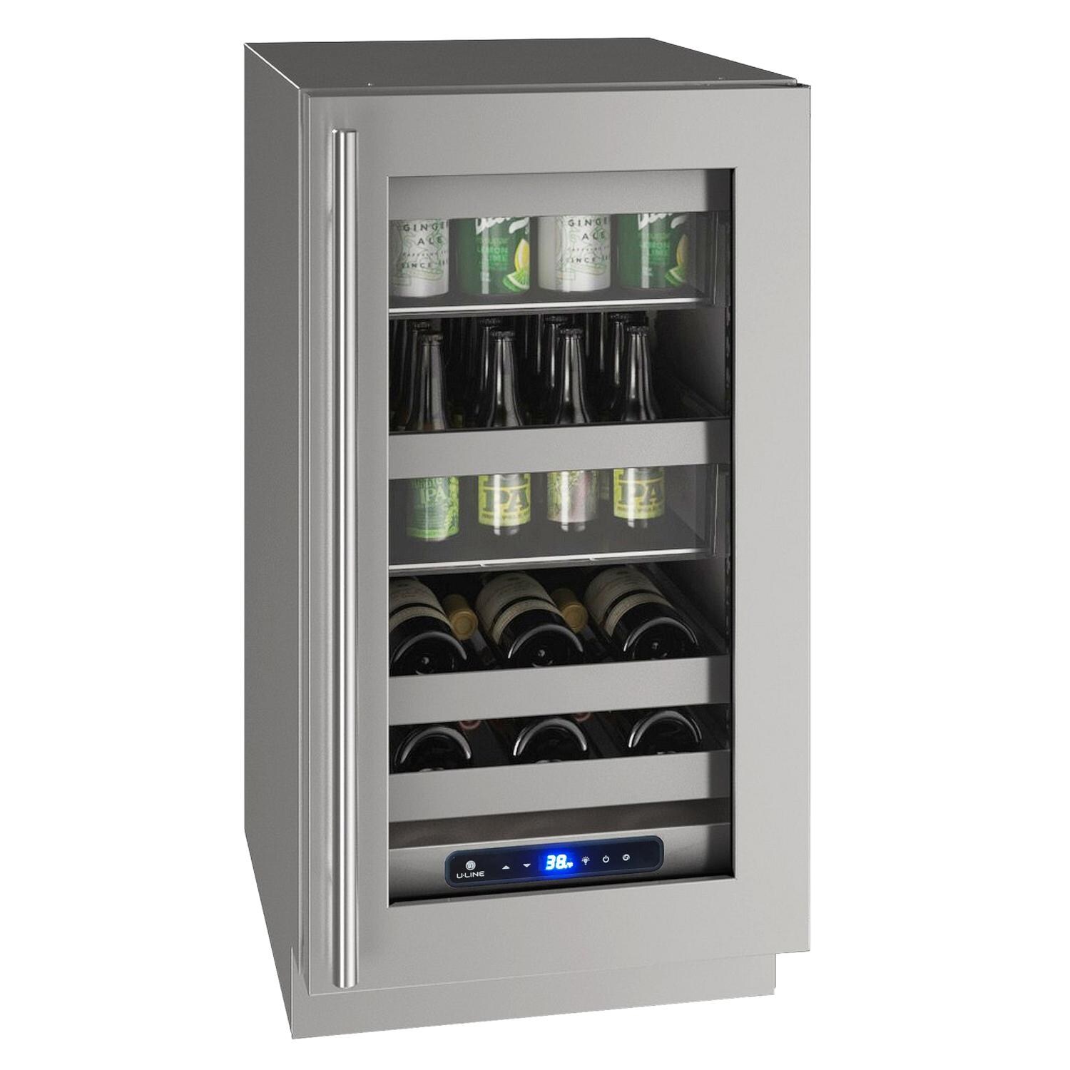 U-Line UHBV518-SG01A 5 Class 18-Inch 3.7 Cu. Ft. Beverage Center - Stainless Steel