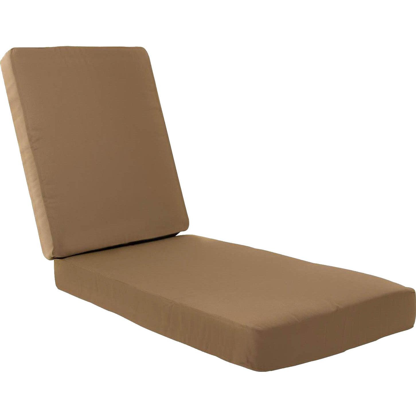 Extra Long Replacement Chaise Lounge Cushion With Knife Edge - Canvas Cocoa thumbnail