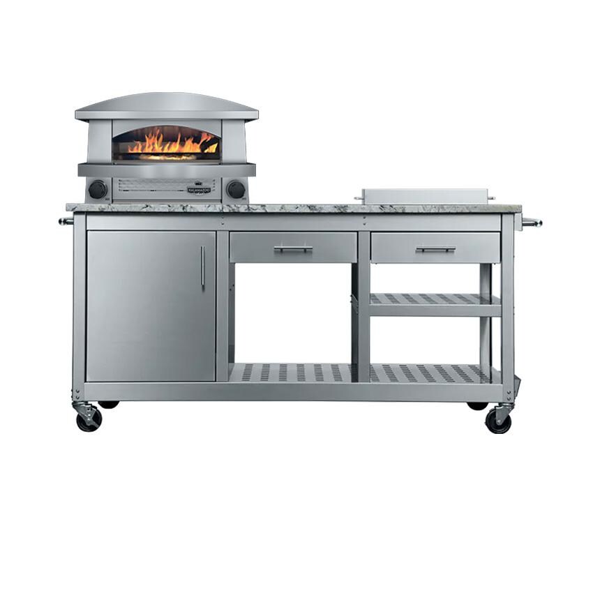 Kalamazoo K-PZSTN-72 Artisan Fire Pizza Oven Station - Marine-Grade - Shown with AFPO Pizza Oven thumbnail