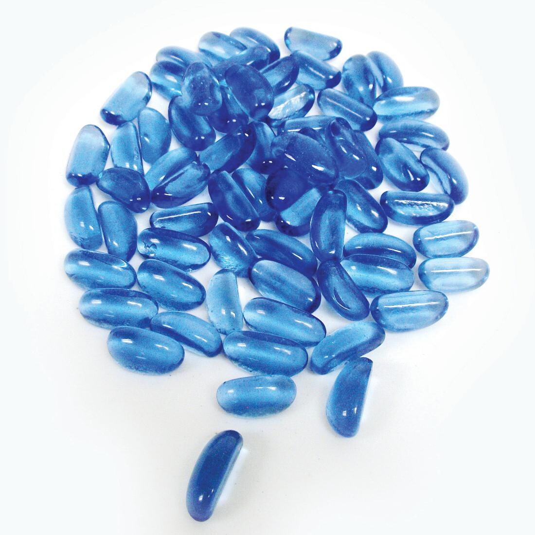 Enhance A Fire Parade Blue 1-inch Jellybean Fire Glass - 5 lbs