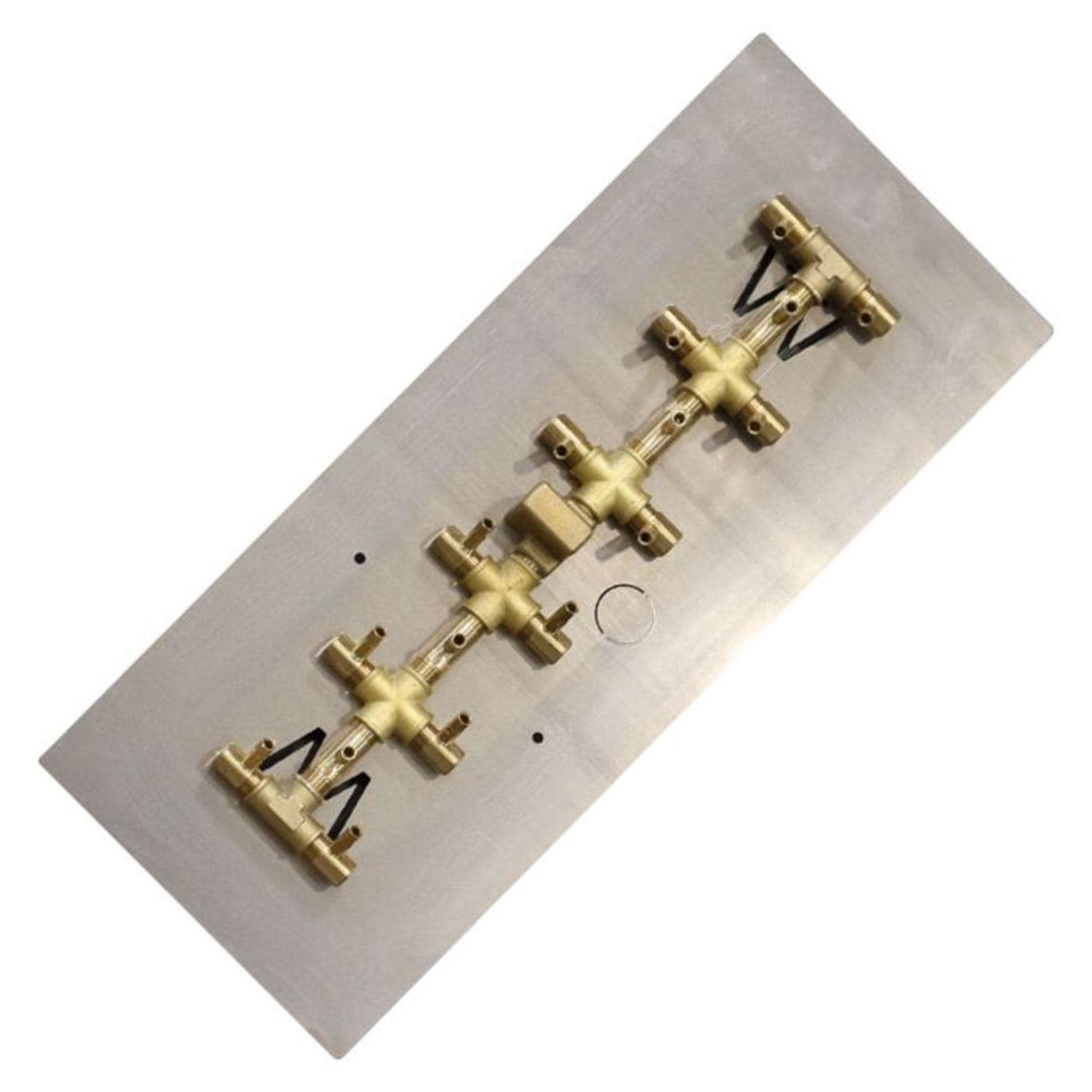 Warming Trends 22 3/4 X 7 Tree-Style Brass Natural Gas/Propane Burner & 28 X 11-in Plate