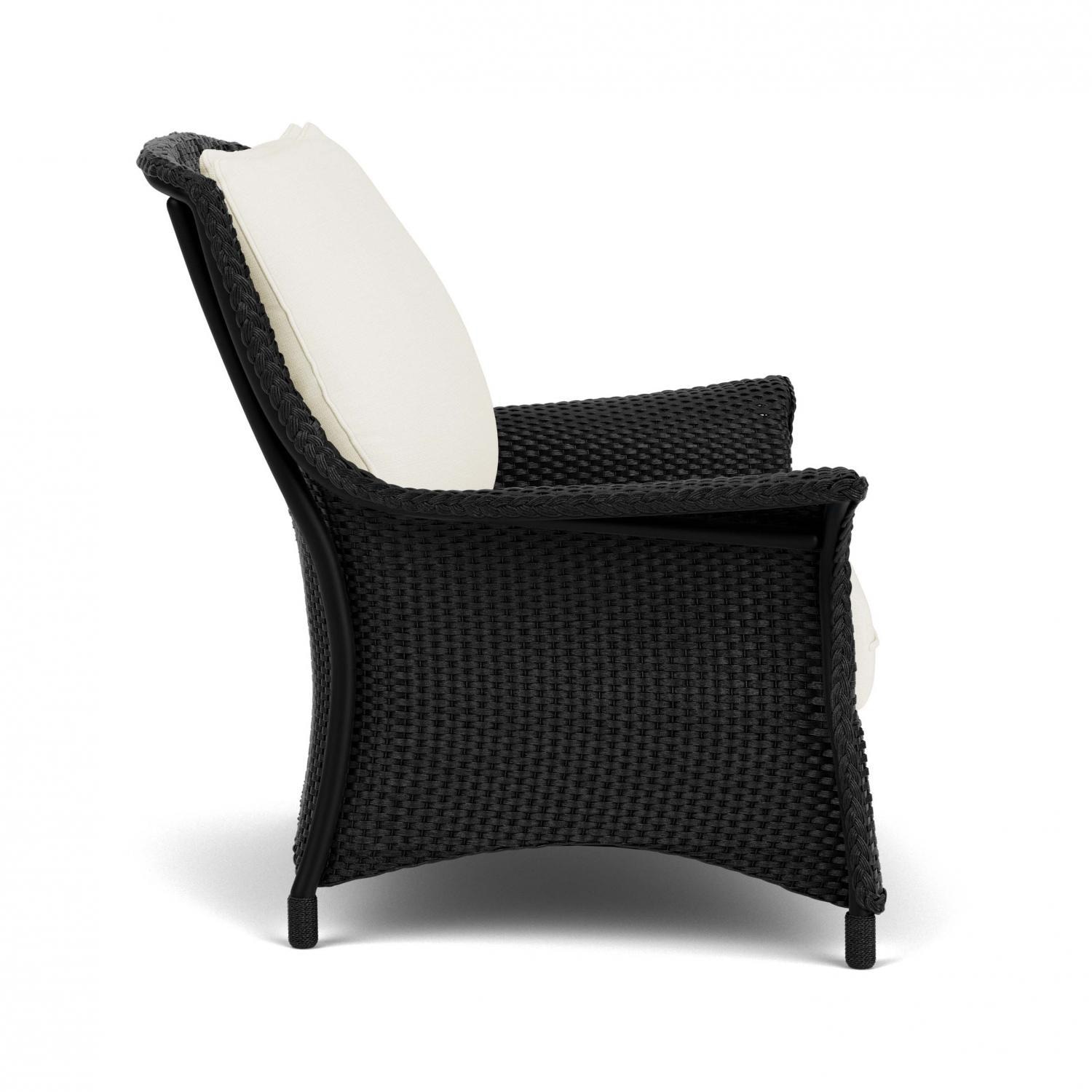 Lloyd Flanders Mandalay Chair and a Half in Ebony Finish with Sailcloth Salt Fabric - Side thumbnail