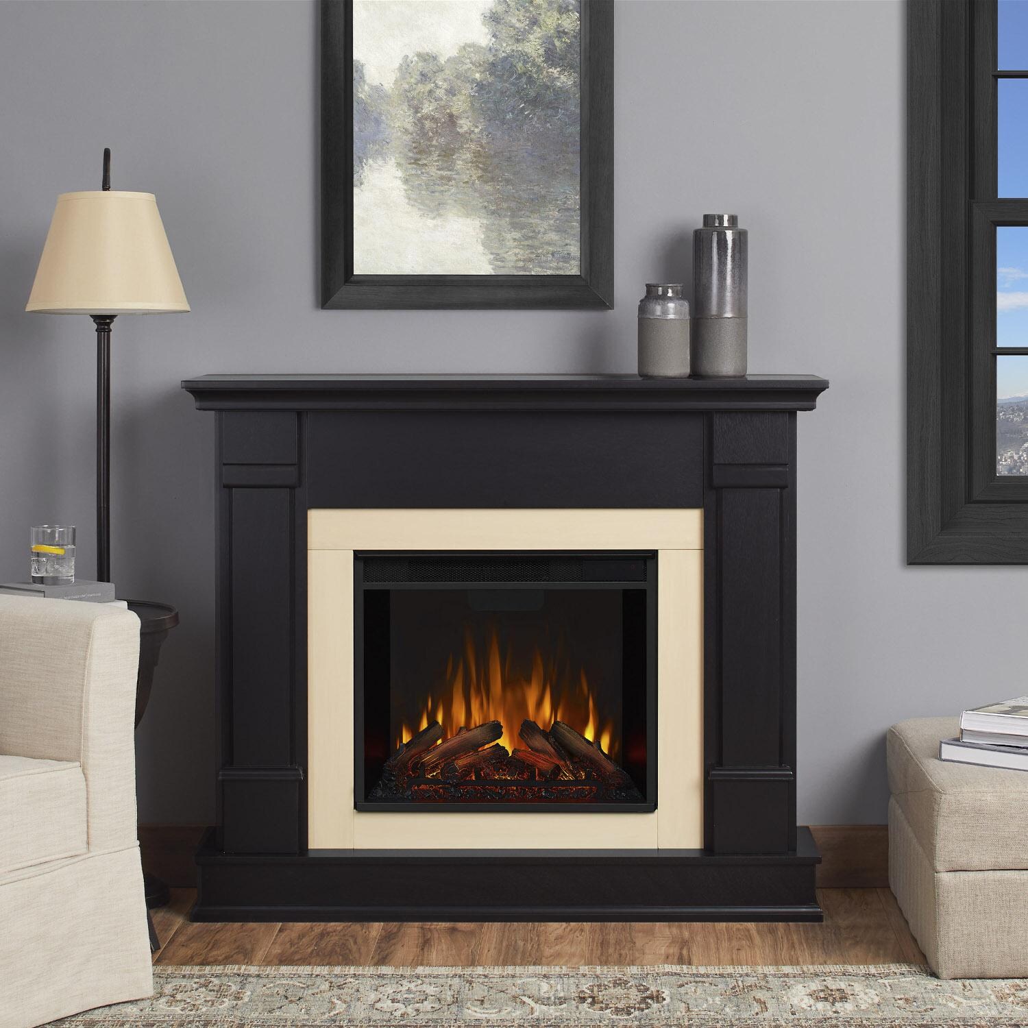 Real Flame G8600e B Silverton 48 Inch Electric Fireplace With