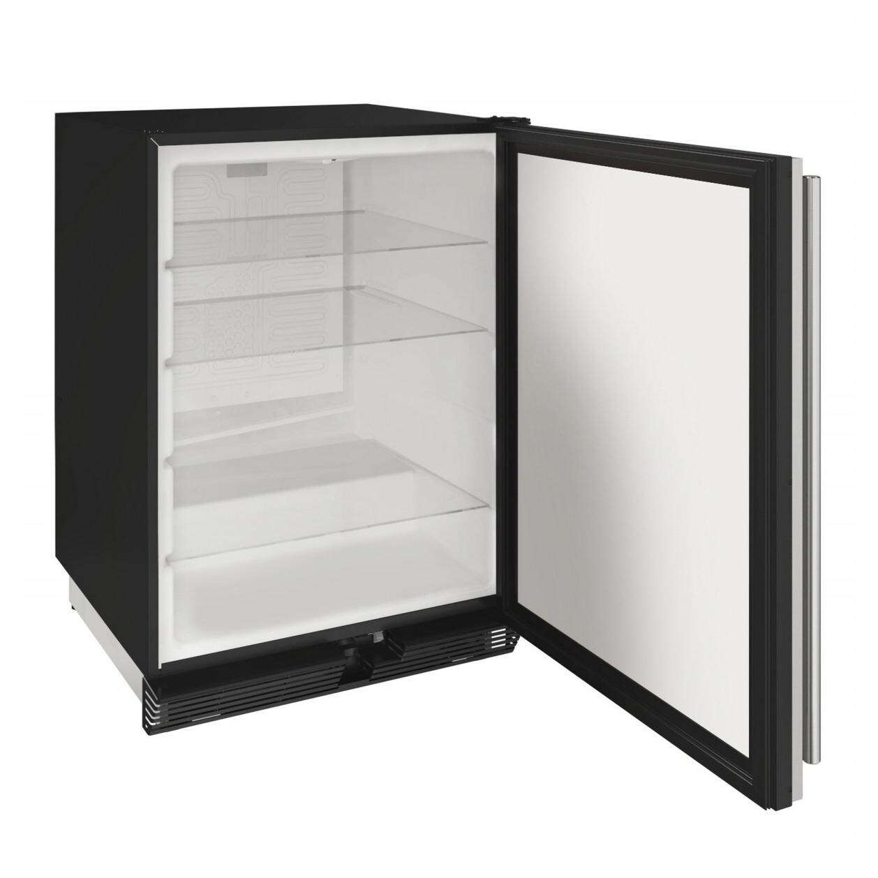 U-Line 1000 Series 24-Inch 5.4 Cu. Ft. Built-In Compact Refrigerator With Analog Controls - Stainless Steel - Open View thumbnail