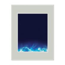 Amantii Zero Clearance Tall 39-Inch Built-In Electric Fireplace with White Glass Surround - ZECL-2939-BG + 10701137C-ZC2939WG