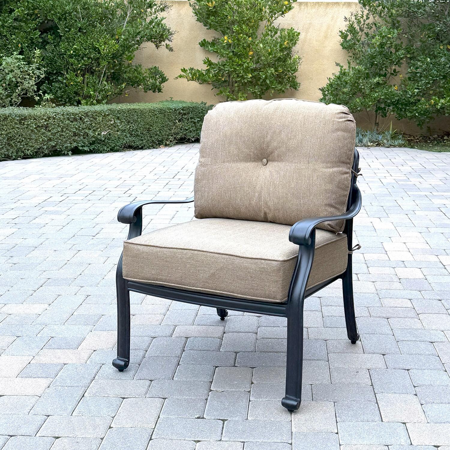 Darlee Elisabeth Cast Aluminum 2 Pc Set Club Chair Set in Antique Bronze/Beige - Chair - Lifestyle thumbnail