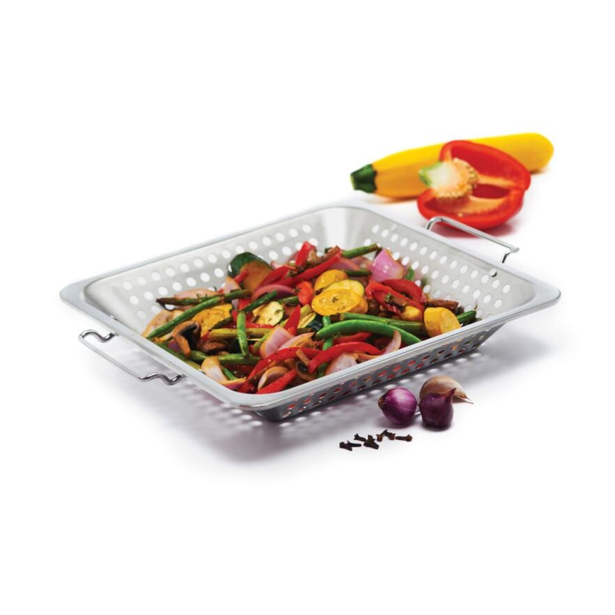 GrillPro Stainless Steel Square Wok Grill Topper - 96321 - Vegetables 2 - White Background thumbnail