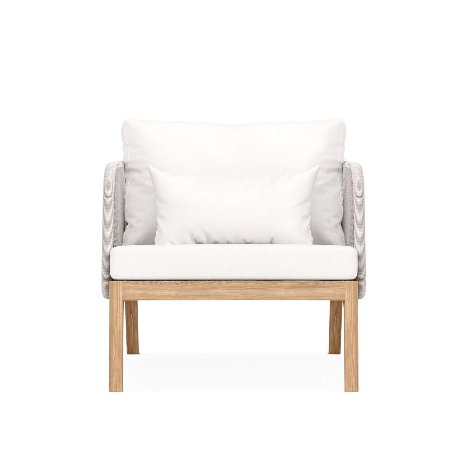 Willowlake Teak Club Chair in Natural by Lakeview Outdoor Designs - Front View - White Background thumbnail