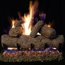 Peterson Real Fyre 30-Inch Southern Oak Gas Log Set With Vented Natural Gas G4 Burner - Match Light image