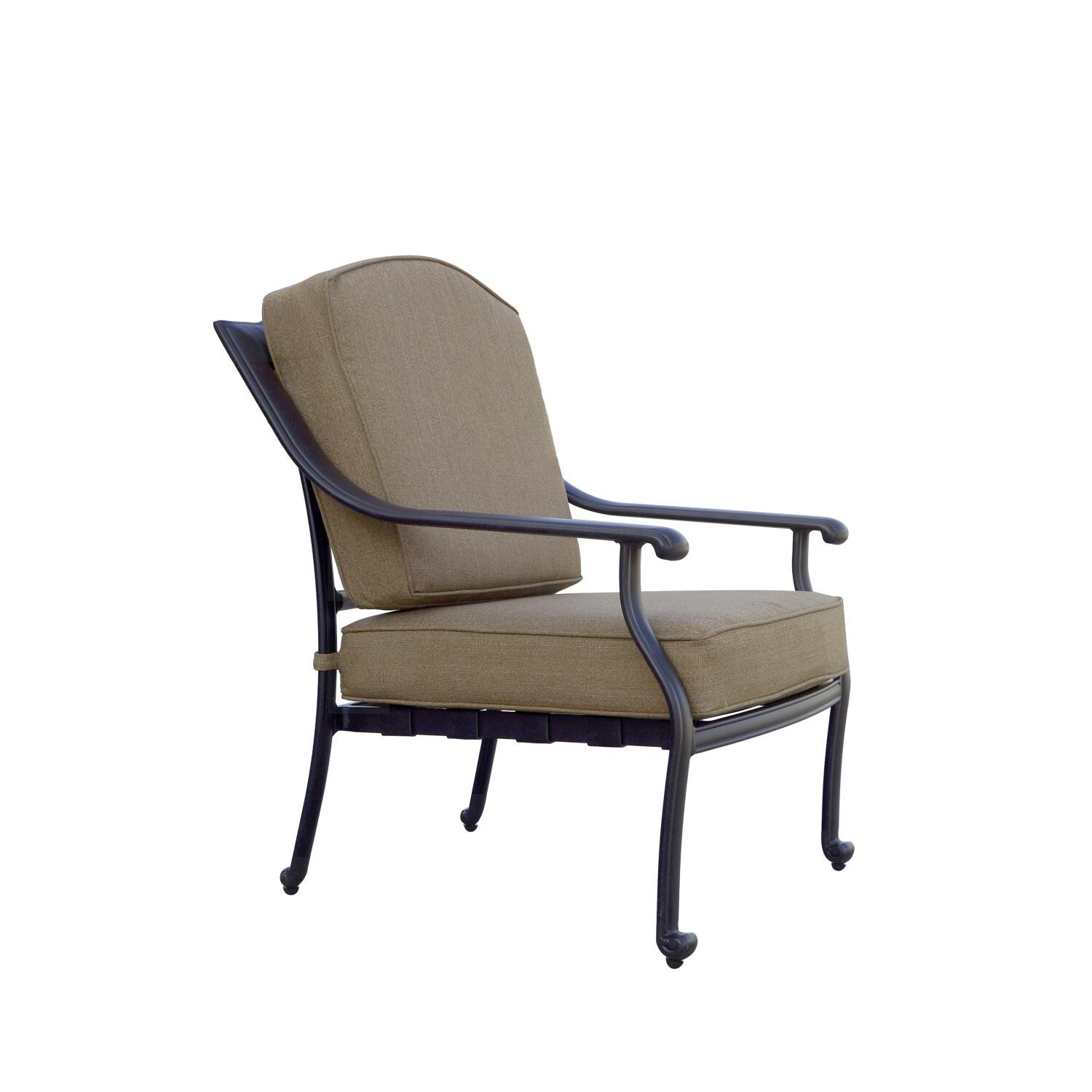 Ten Star 4 Pc Cast Aluminum Seating Set in Antique Bronze/Sesame by Darlee - Chair - White Background thumbnail