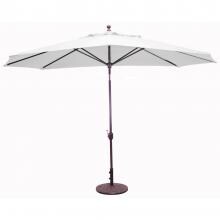 Galtech 11 X 8 Ft. Oval Aluminum Patio Market Umbrella W/ Crank Lift And Deluxe Auto Tilt - Antique Bronze Frame W/ Sunbrella Canvas Natural Canopy