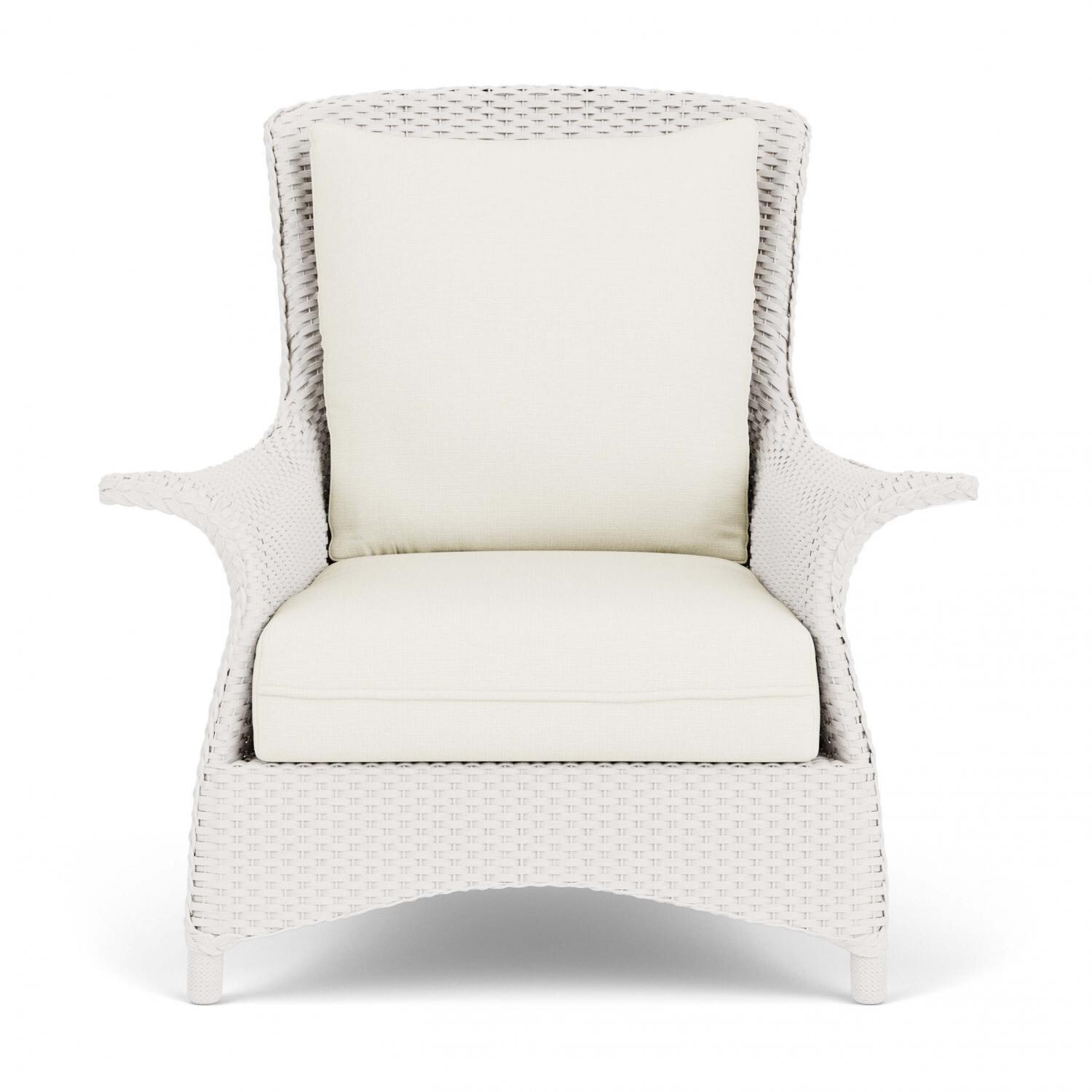 Lloyd Flanders Mandalay Lounge Chair in White Finish with Sailcloth Salt fabric thumbnail