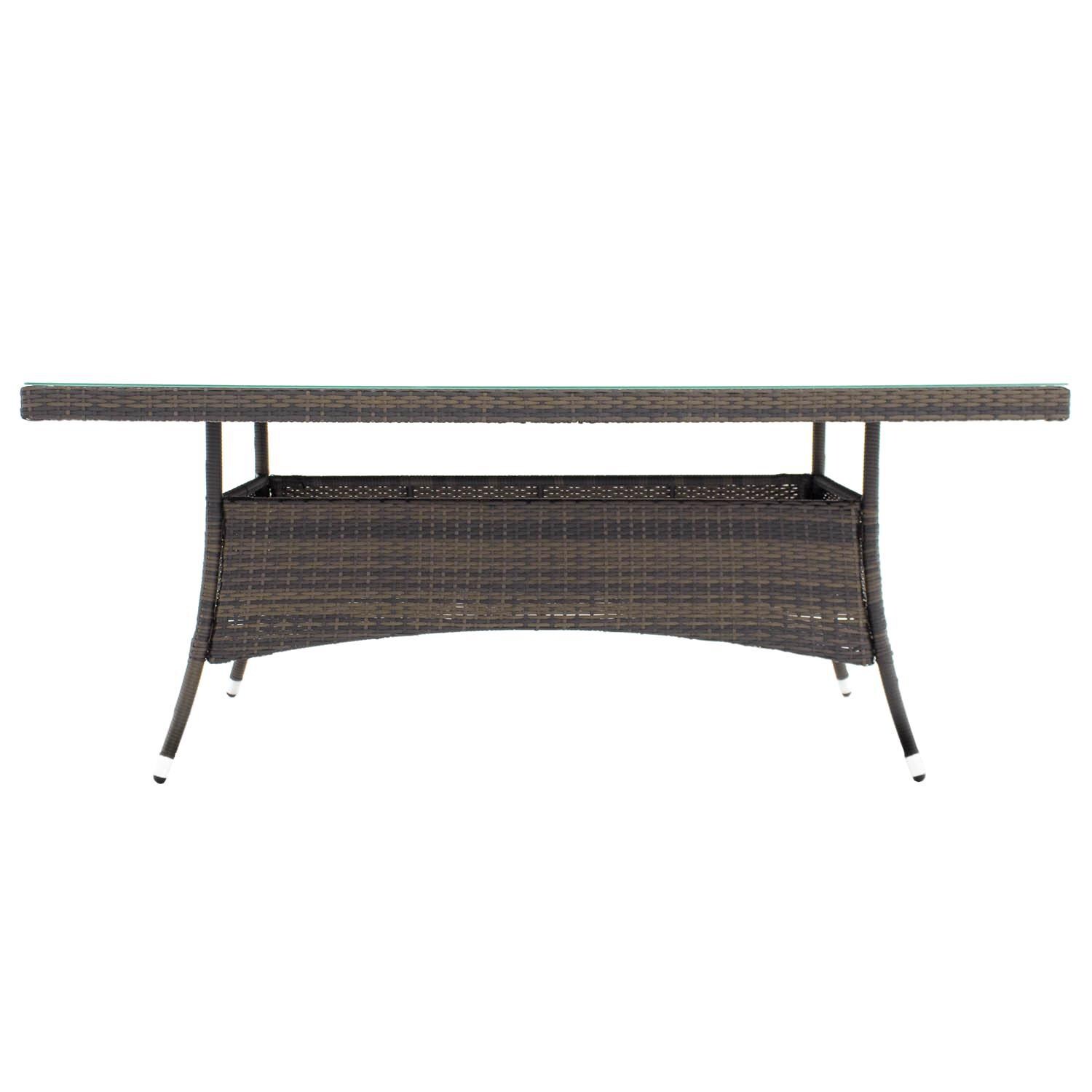 Gentilly 72 X 42 Inch Rectangular Wicker Patio Dining Table - Front View thumbnail