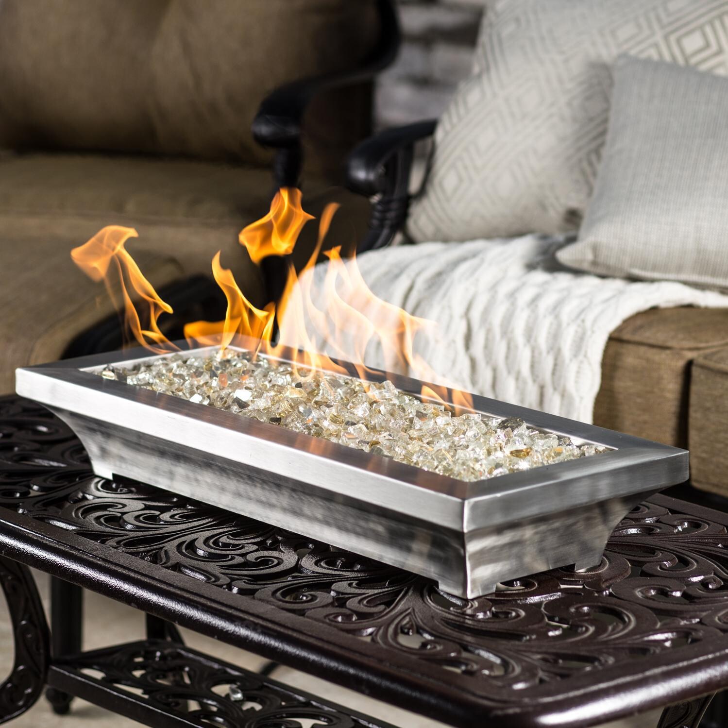 BBQGuys Signature Lavelle 24-Inch Table-Top Propane Fire Pit - Stainless Steel (Ships as Natural Gas w/ Conversion Kit) image
