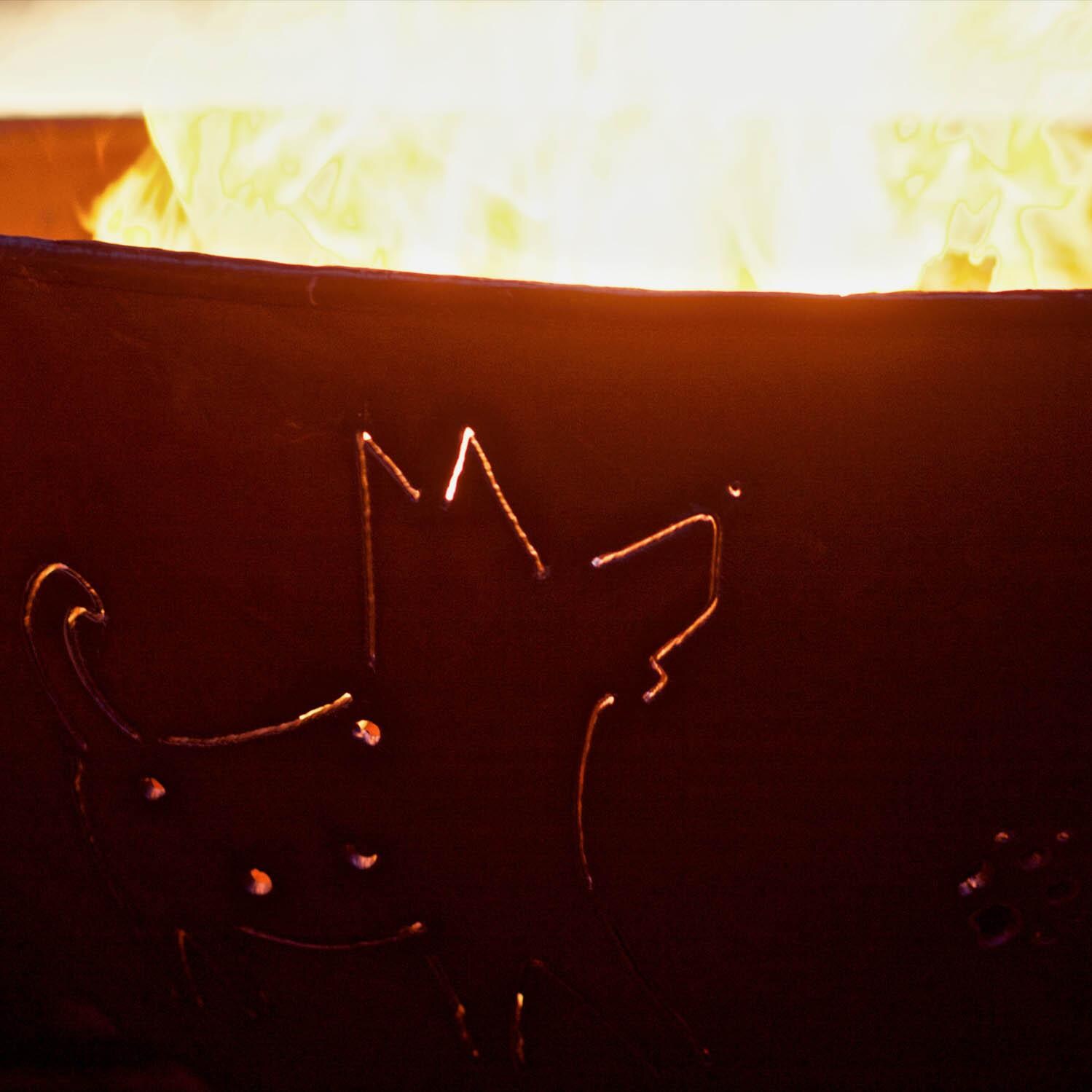 Fire Pit Art Funky Dog 36-Inch Wood Burning Fire Pit - Funky Dog Detail thumbnail