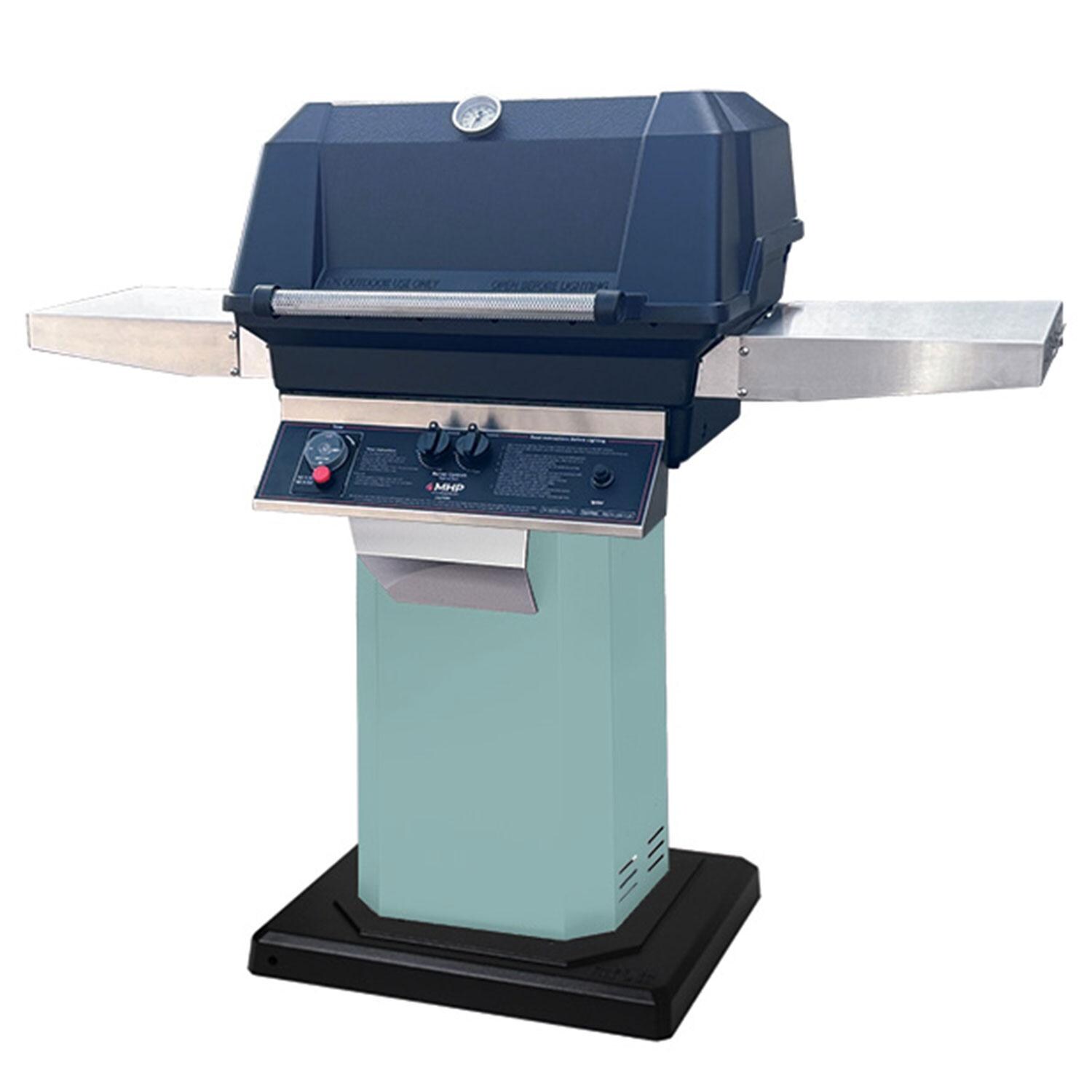 MHP Natural Gas Timer Grill w/ Aqua Fire Grill Column & Permanent Base - Display - White Background thumbnail