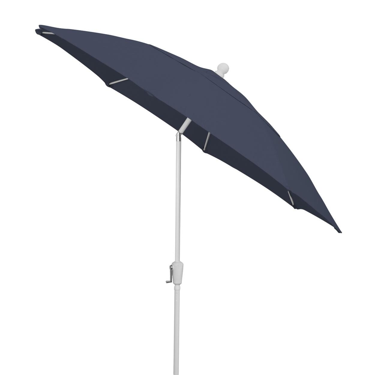 FiberBuilt 9 Ft Aluminum Navy Blue Market Patio Umbrella W/ Crank Lift & Tilt - Side View thumbnail