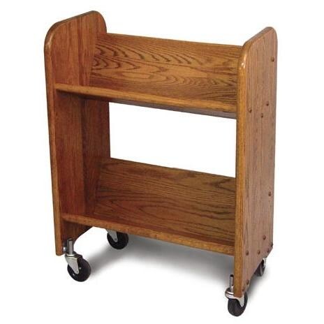 Bookmaster Walnut Stain Oak - Tilted Shelves