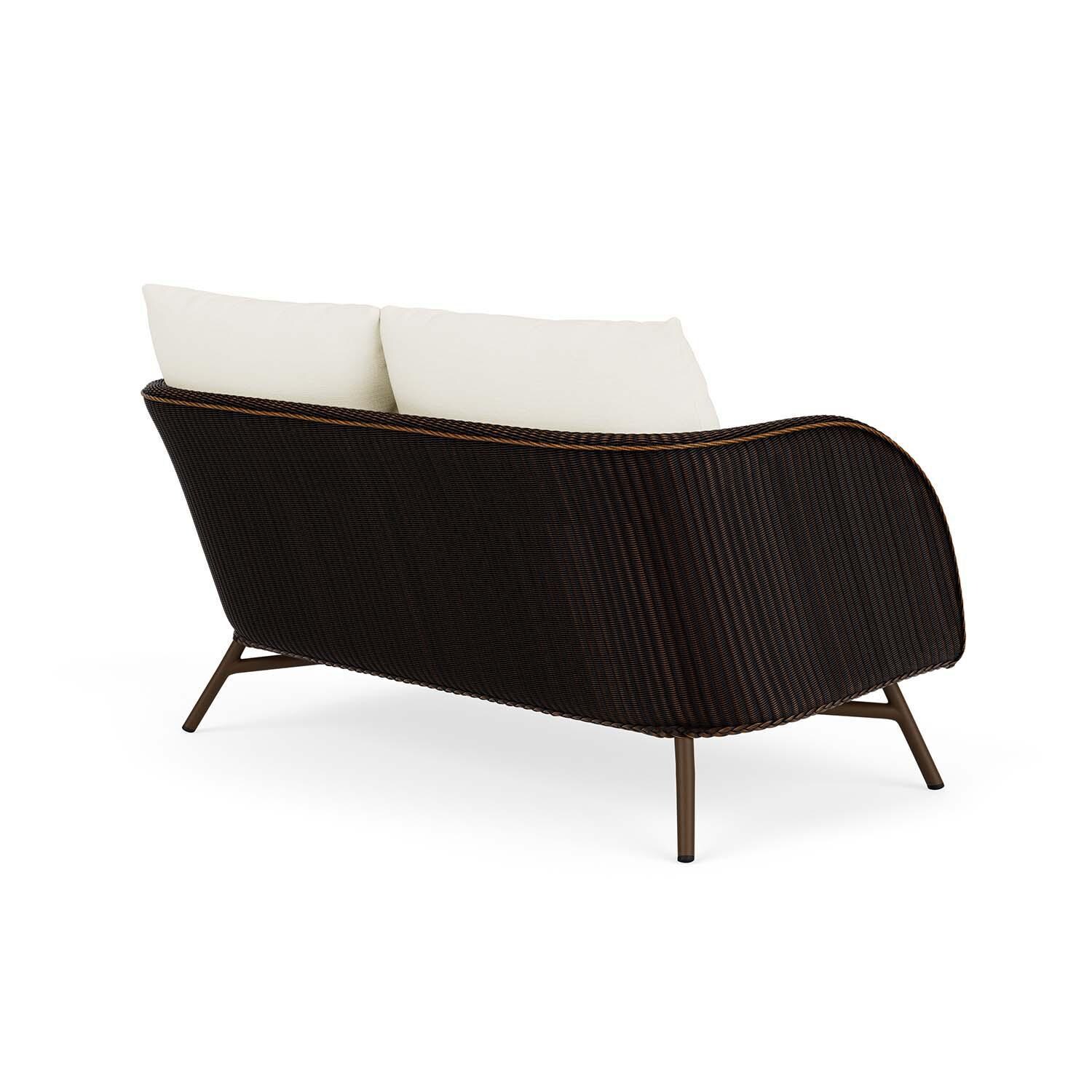 Lloyd Flanders Essence Loveseat W/Sailcloth Salt Fabric - Mink Finish - Back Right thumbnail