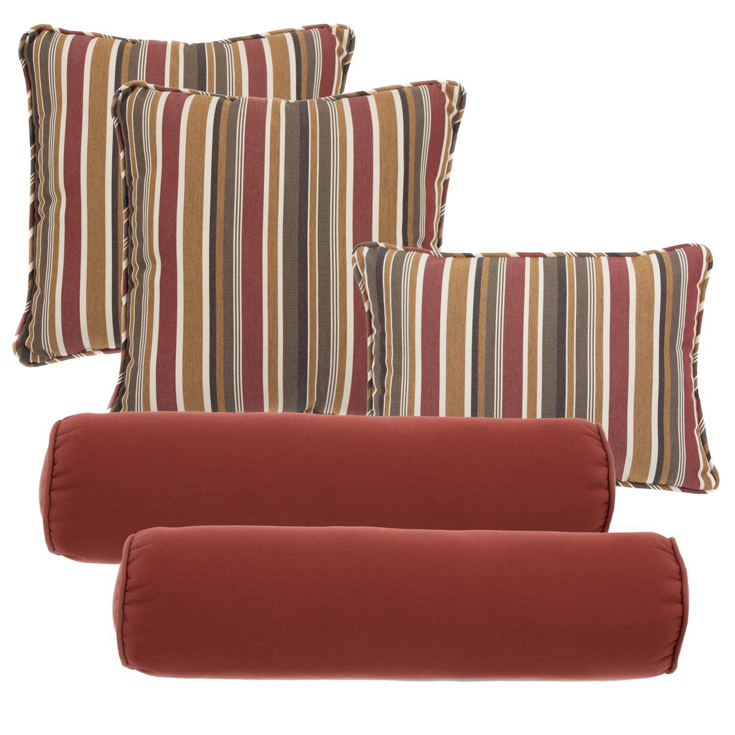 BBQGuys Signature Series Throw Pillow Bundle - Brannon Redwood, Canvas Henna thumbnail