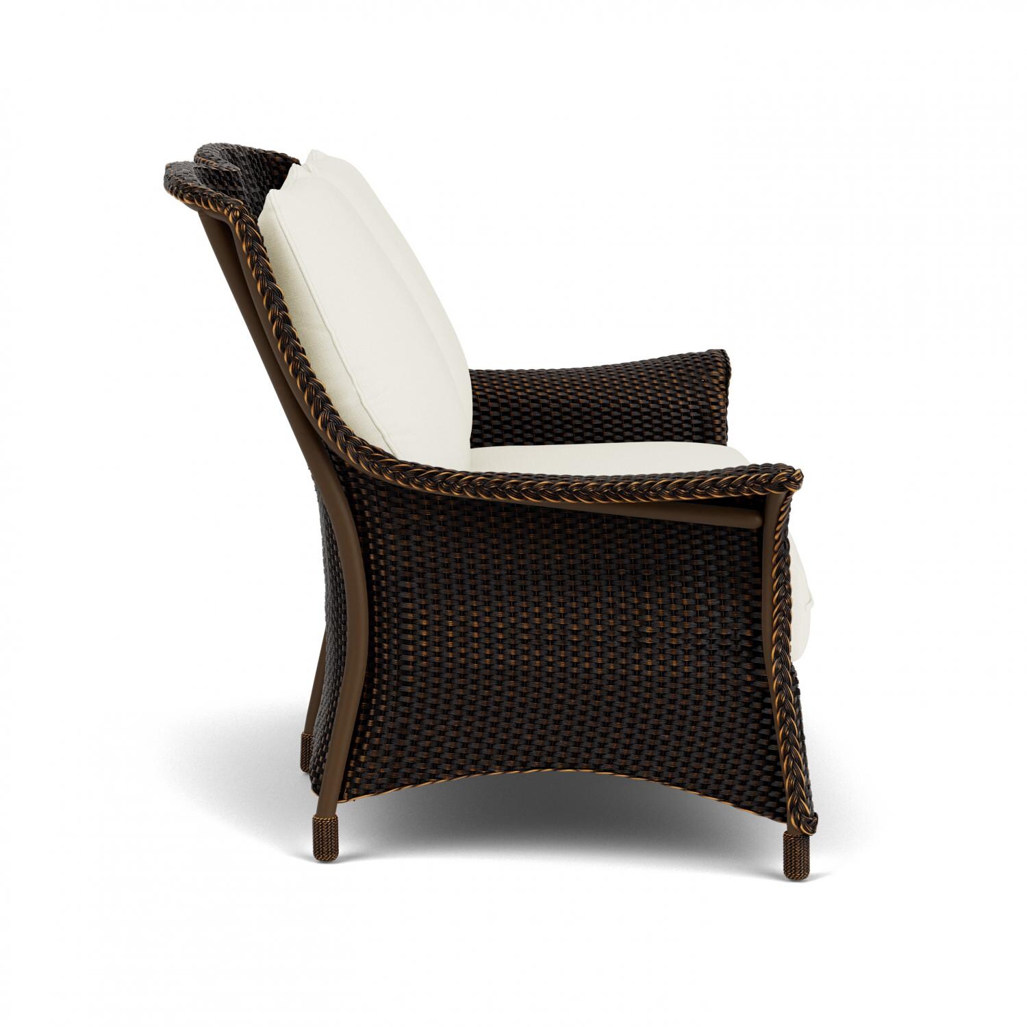 Lloyd Flanders Mandalay Loveseat in Mink Finish with Sailcloth Salt fabric - Side thumbnail