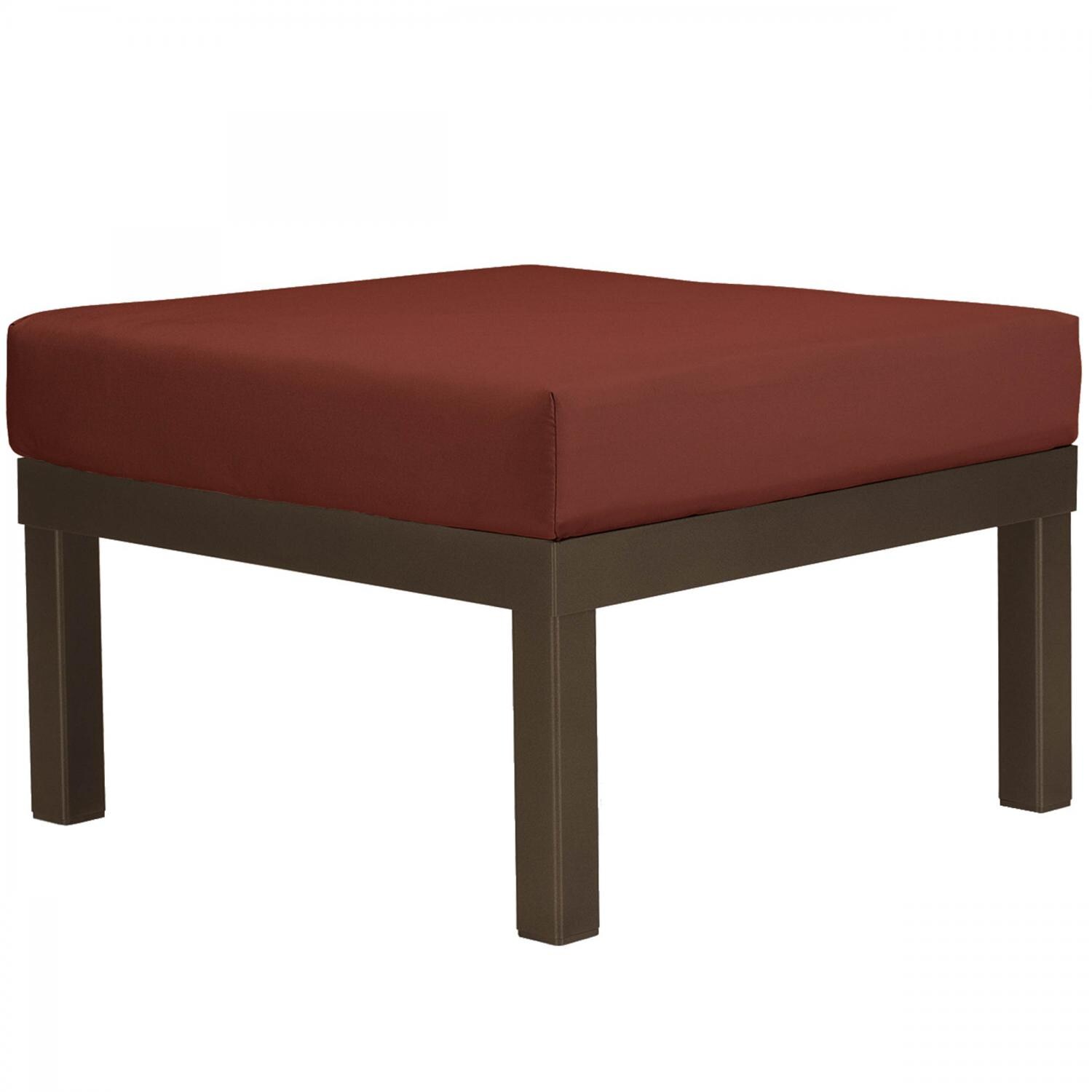 Ashbee Aluminum Patio Ottoman By Telescope Casual - Textured Kona/Crimson