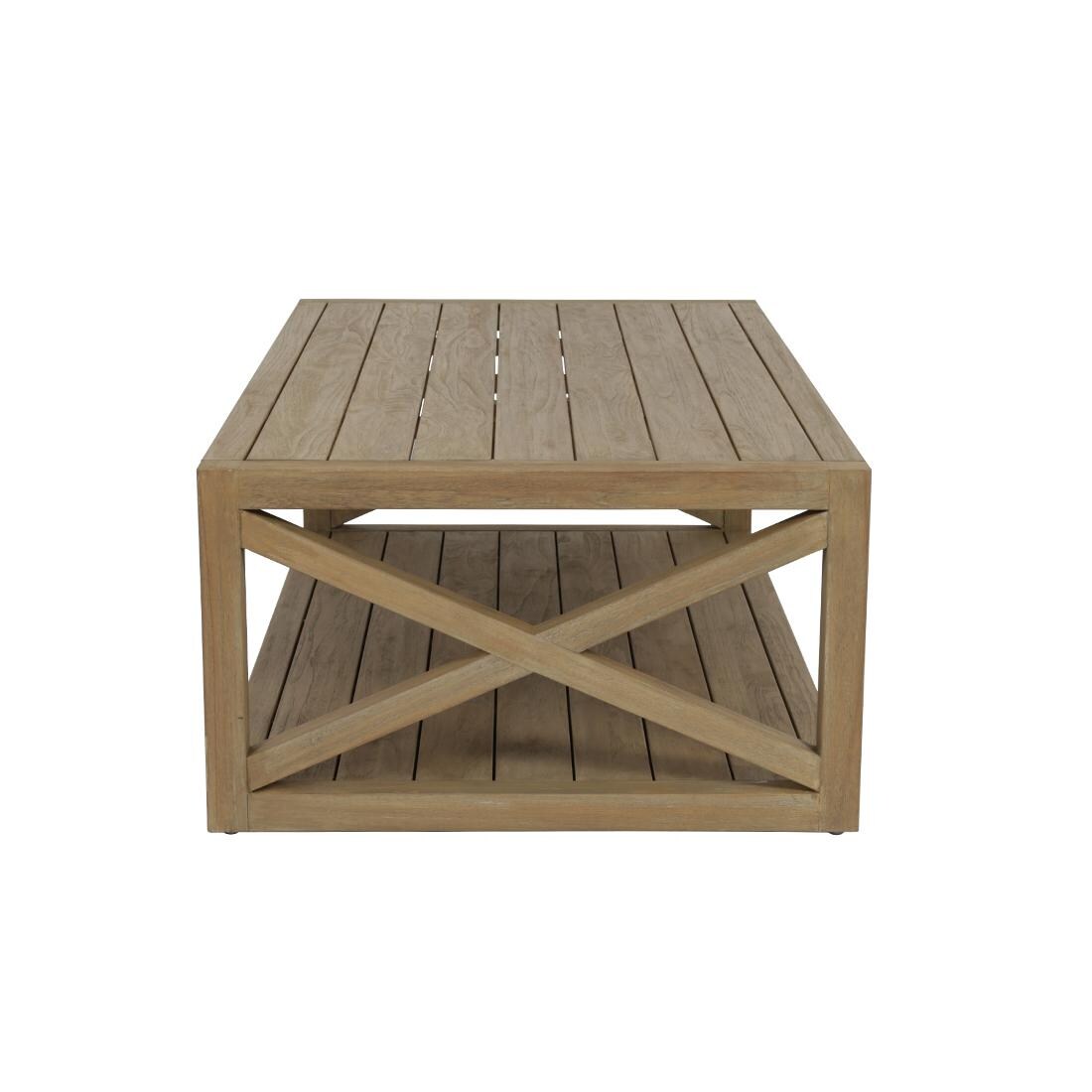 Sunset West - 5501-XCT - Coastal Teak 60 X 30 Inch Rectangular Teak Patio X Coffee Table - Short Side thumbnail