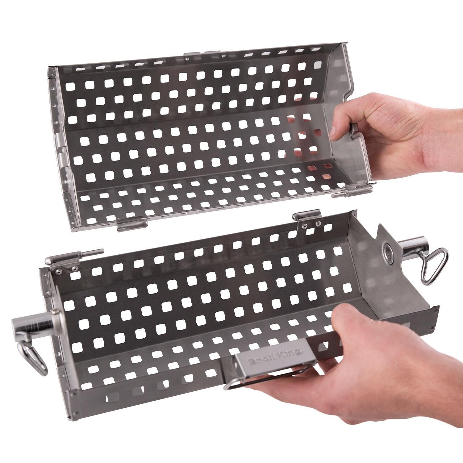 Broil King 64875 Rotisserie Tumble Basket - Before Assembly - White Background thumbnail