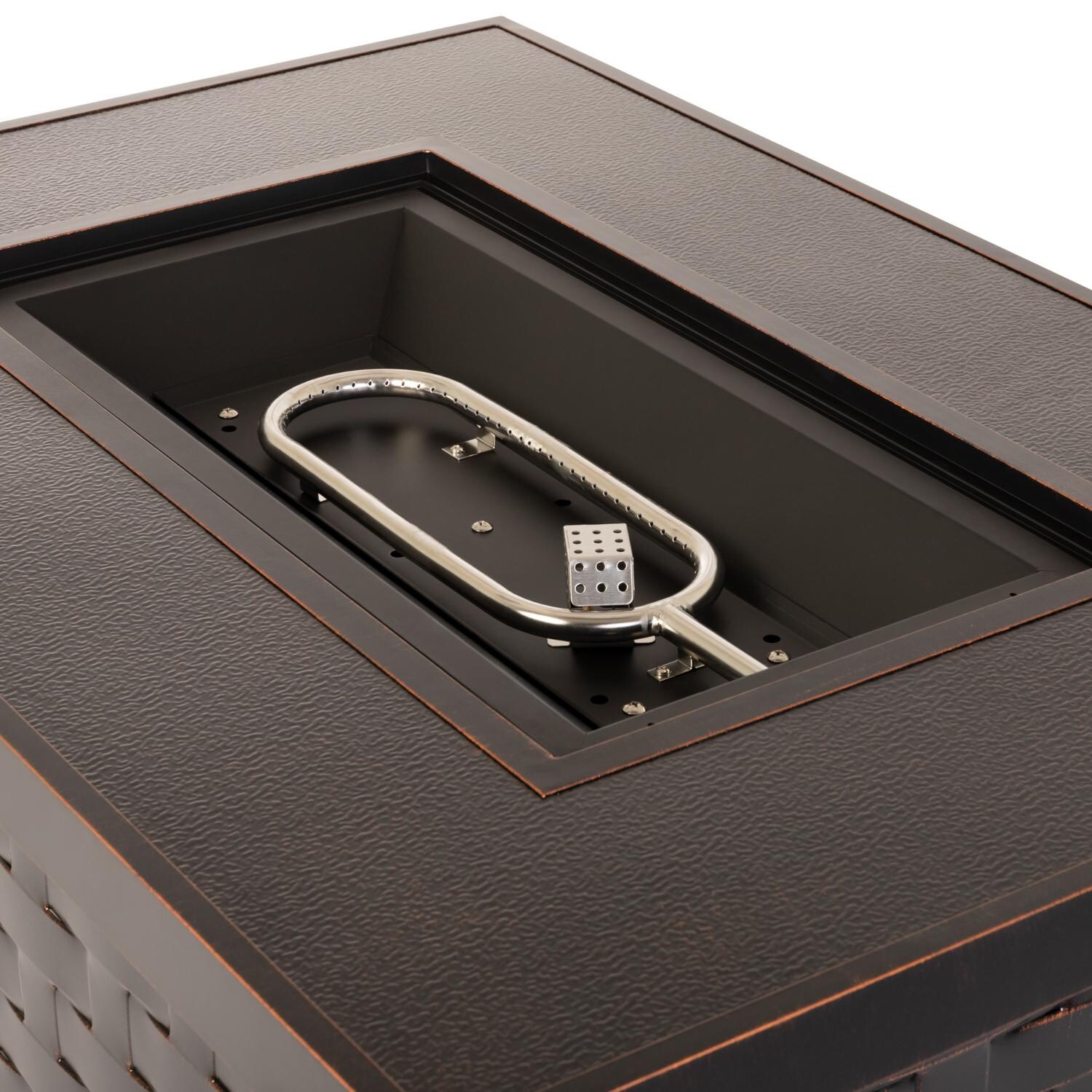 Ultimate Patio SC62745 Magnolia Way 48-Inch Rectangular Aluminum Propane Fire Pit Table - Burner No Fire Glass thumbnail