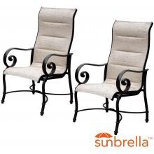 Elysian 2 Piece Padded Sunbrella Sling Aluminum Patio Dining Chair By Lakeview Outdoor Designs image