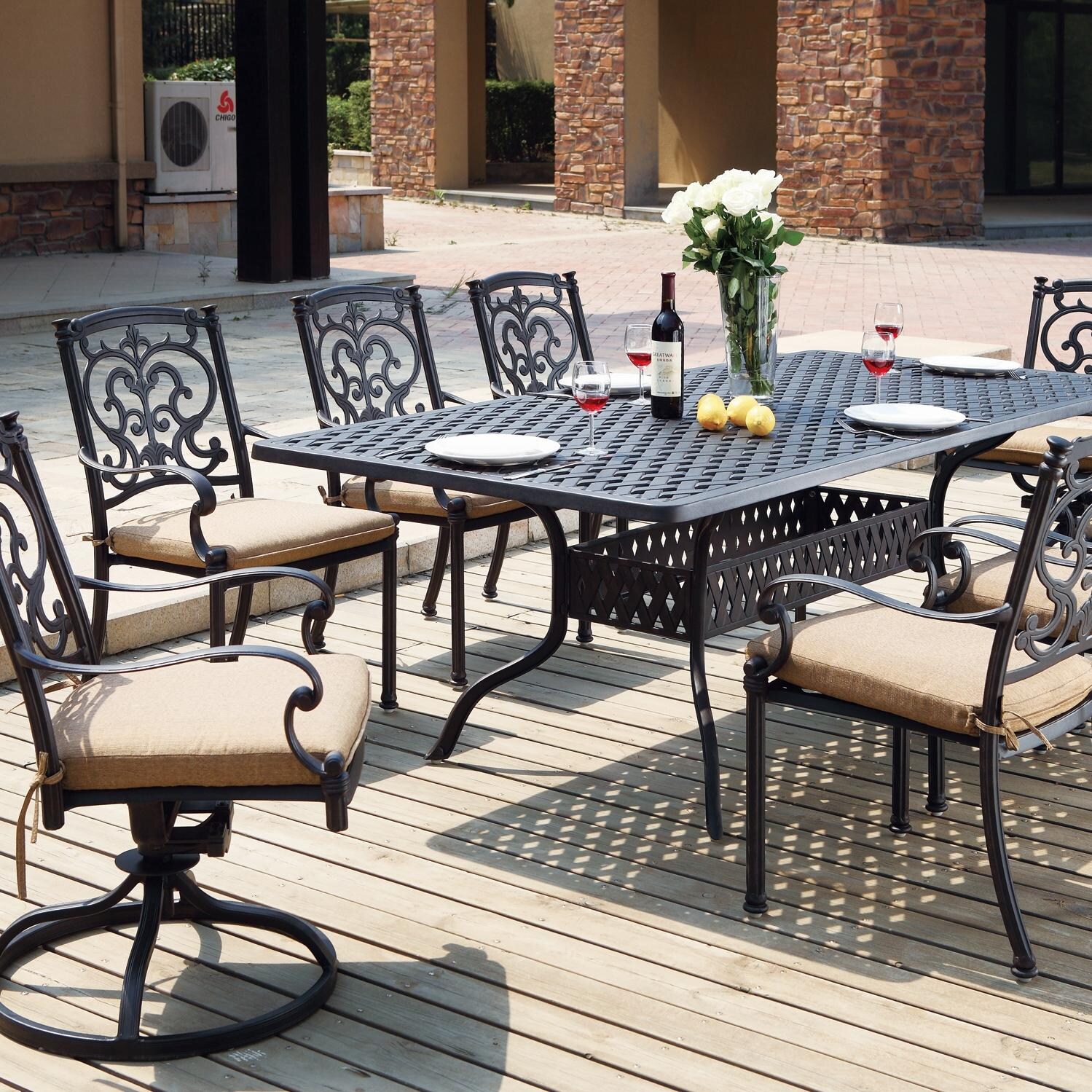 Darlee Santa Barbara 8-Person Patio Dining Set - Antique Bronze thumbnail