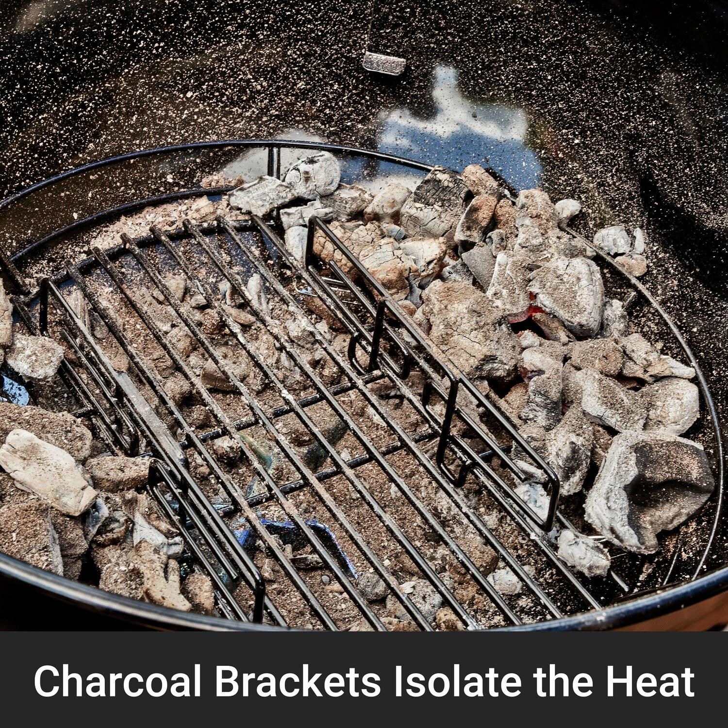 Broil King 400010 Kettle 18 1/2-in Charcoal Grill - Black - Charcoal Brackets Isolate the Heat - Detail thumbnail