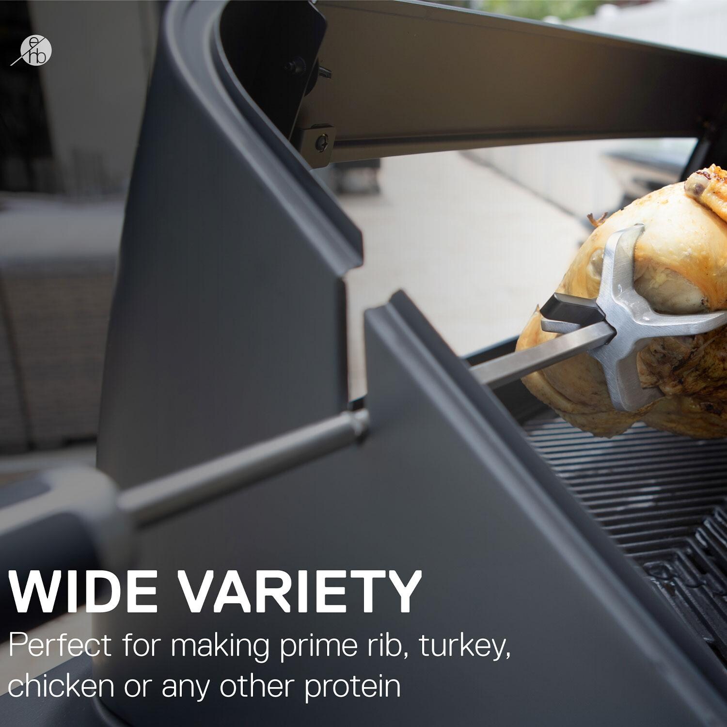 Everdure HBG3ROTISUS Rotisserie Kit Furnace 2B Grill - Food In Use thumbnail