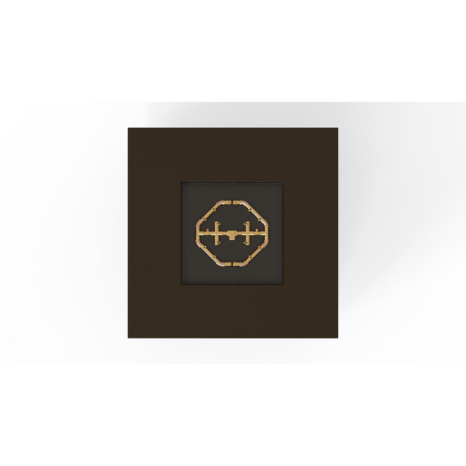 AON 48 Inch Square Powder Coated Steel Natural Gas Fire Pit Table W/ Mercury Ignition in Bronze By Warming Trends - Top View - White Background thumbnail