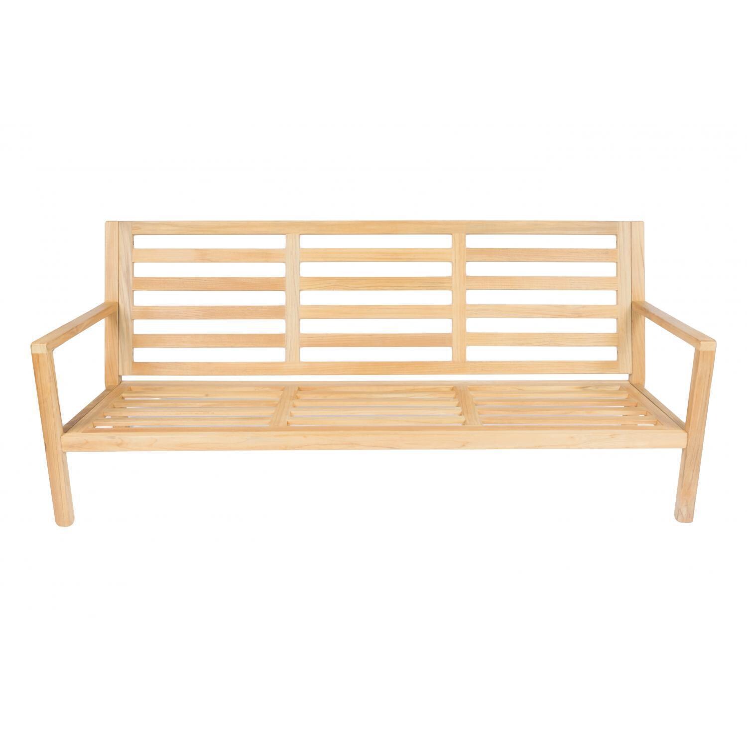 Royal Teak Collection Coastal Teak Patio Sofa W/ Sunbrella Canvas Spa Cushions - Frame - White Background thumbnail