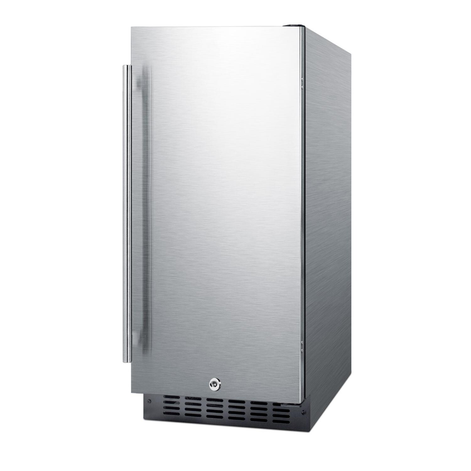 Summit SPR316OSCSS 15-Inch 3.0 Cu. Ft. Commercial Outdoor Rated Compact Refrigerator - Stainless Steel - Right-Side Angled View thumbnail