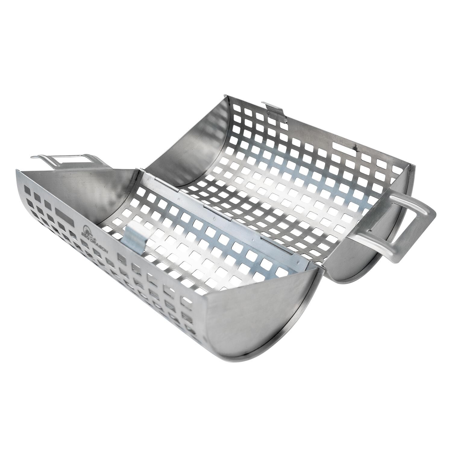 BBQ Dragon BBQD150 Rolling Grill Basket - Open thumbnail