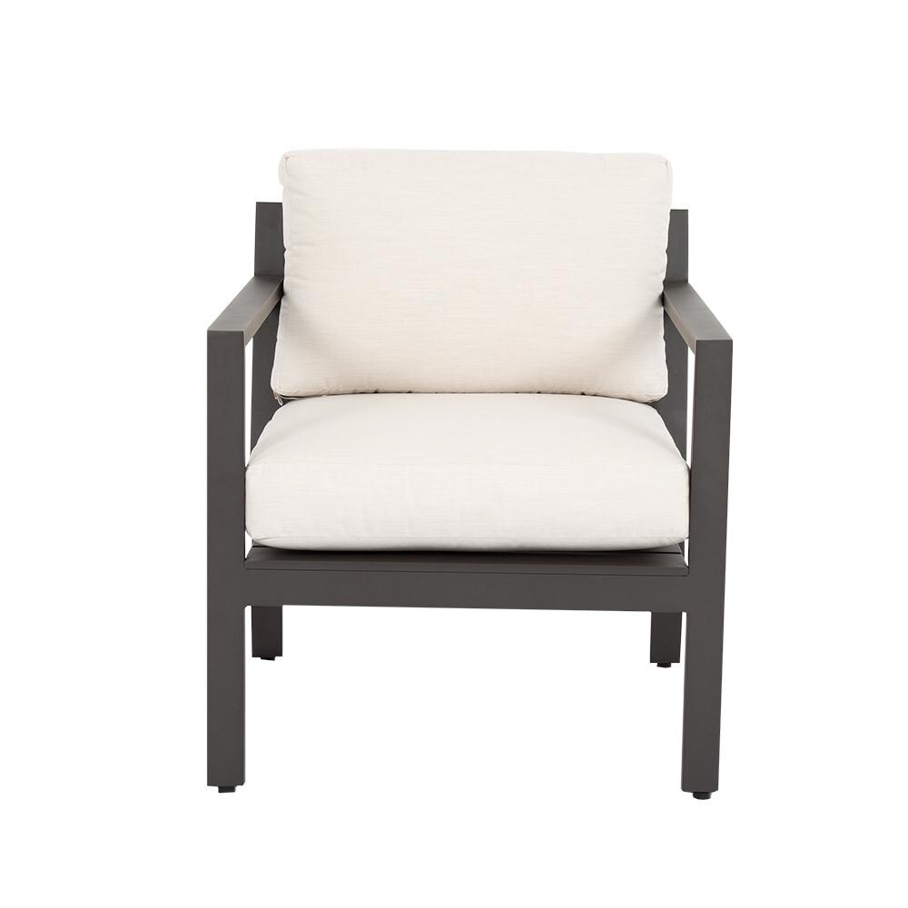 Sunset West - 321-21-48114 - Mesa Aluminum Patio Club Chair W/ Sunbrella Cast Pumice Cushions - Front View thumbnail