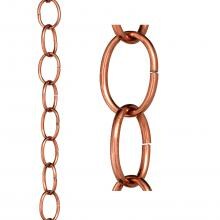 Small Single Link 8 1/2 Ft Rain Chain By Good Directions - Pure Copper